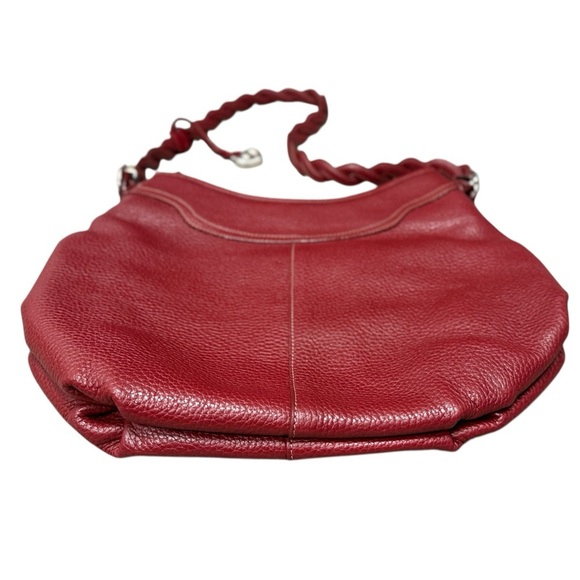 Brighton Cameron Deep Red Pebbled Leather Vintage Shoulder Bag - Picture 15 of 17